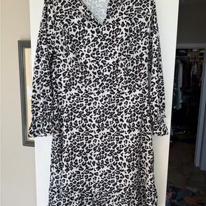 Leopard Print Long Sleeve Dress